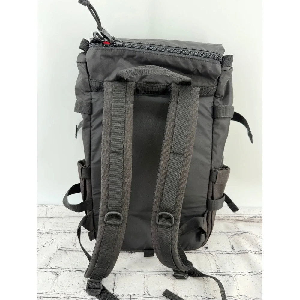 Topo Designs Rover Pack Classic Black Nylon Backpack Cinch Top Laptop Sleeve